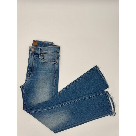Mother Straight Jeans Women's 25 Blue Denim High-Waisted Rascal